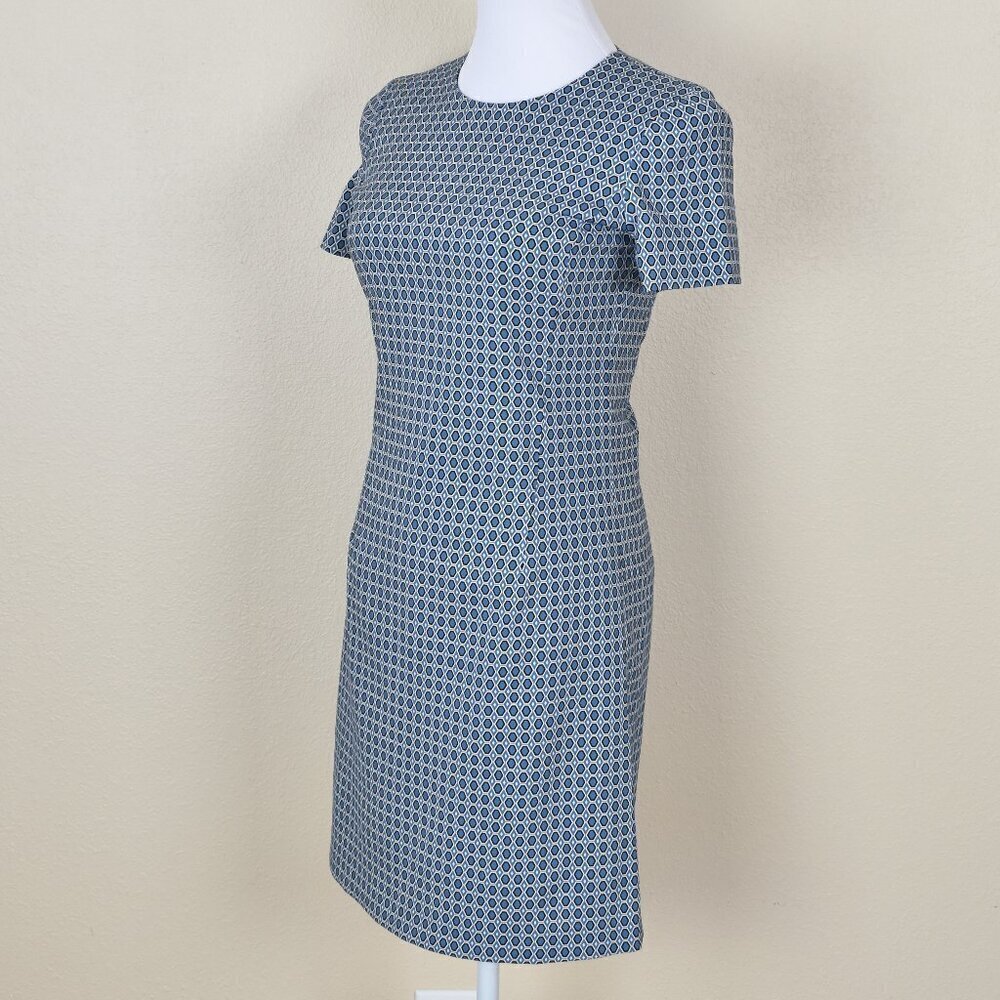Theory Jatinn Hex Wool Printed Short Sleeve Dress - 2 - Picture 8 of 9